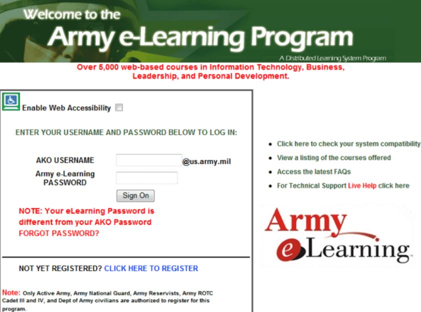 Army Skillport eLearning System