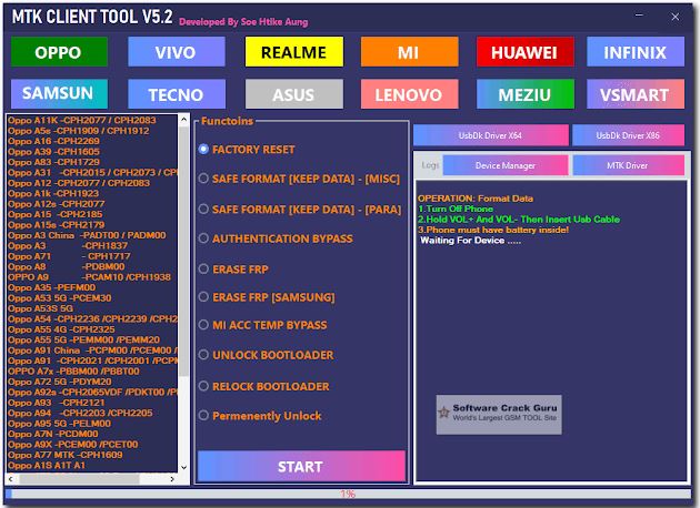 MTK Client Tool V5.2 MediaTek Download all in one Tool