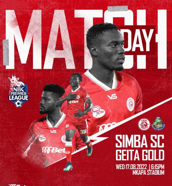 Kikosi cha Simba Sc vs Geita Gold NBC Premier League 17 August 2022