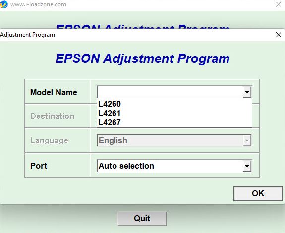 EPSON L4260 L4261 L4267 Resetter Tool