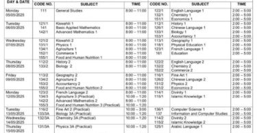 Ratiba Ya Mitihani Kidato Cha Sita 2025 (NECTA)