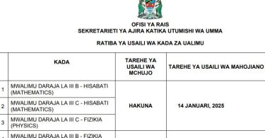 Ratiba ya Usaili wa Walimu 2025